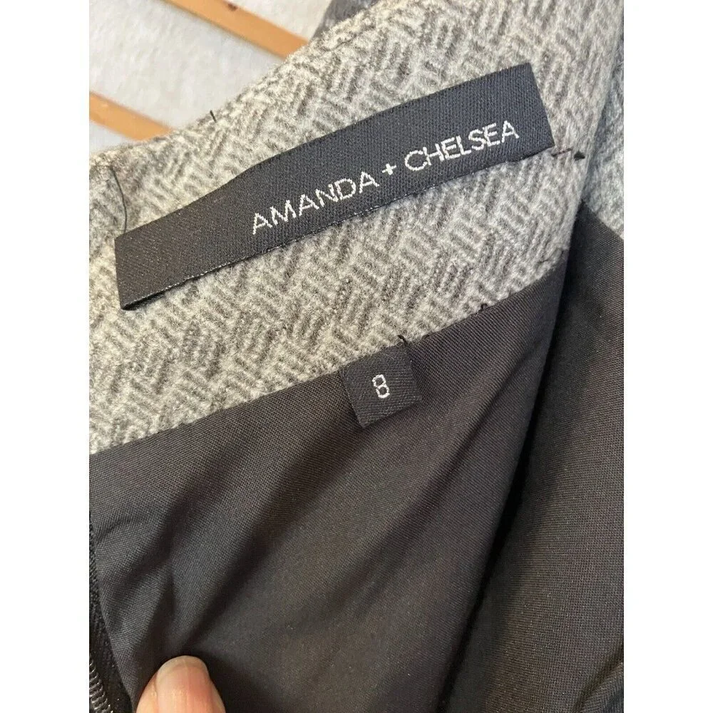 Amanda and Chelsea Nordstrom Women's Black & Gray Ombré Tweed Skirt, Size 8